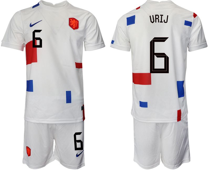 Men 2022 World Cup National Team Netherlands away white #6 Soccer Jersey